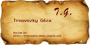 Trnovszky Géza névjegykártya